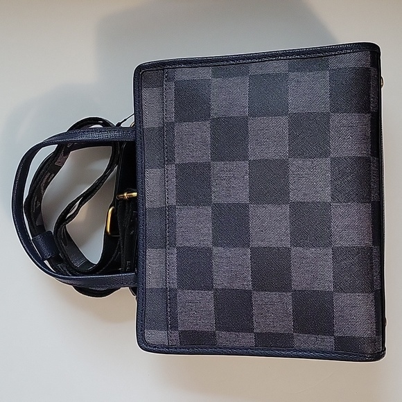 Karl Lagerfeld Paris Maybelle Crossbody Checkered Satchel - Picture 2 of 8